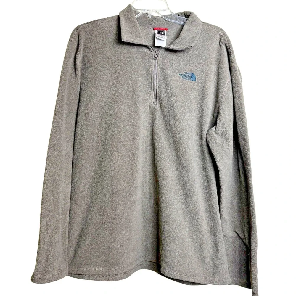 The North Face Mens TKA‎ 100 Glacier 1/4 Zip Fleece Pullover Taupe Large